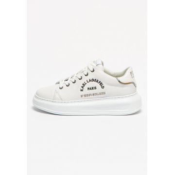 Pantofi sport de piele cu aplicatie logo Kapri - Alb