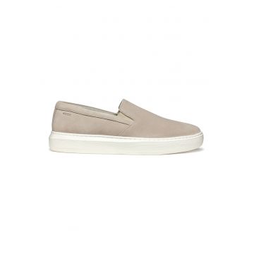 Pantofi loafer de piele intoarsa cu varf rotund