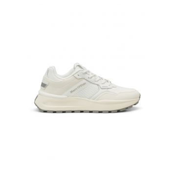 Pantofi sport cu insertii de piele si piele intoarsa