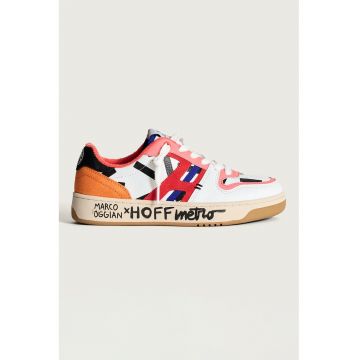 Pantofi sport cu logo si model colorblock