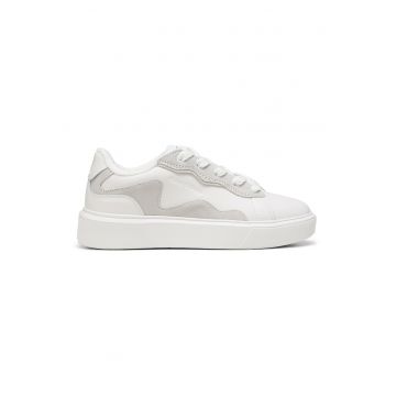 Pantofi sport cu piele si piele intoarsa