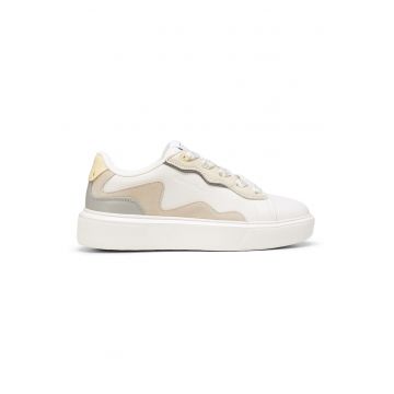 Pantofi sport cu piele si piele intoarsa