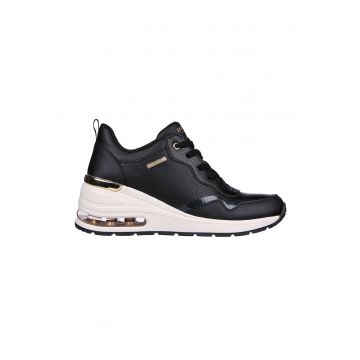 Pantofi sport cu talpa wedge si insertii de piele Million Air-Hotter Air