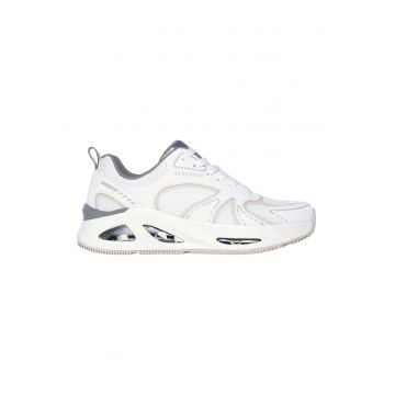 Pantofi sport cu talpa wedge si segmente din piele ecologica si material textil Uno Ego Wedge