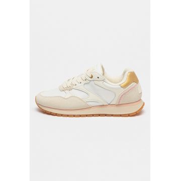 Pantofi sport de piele si piele intoarsa cu logo