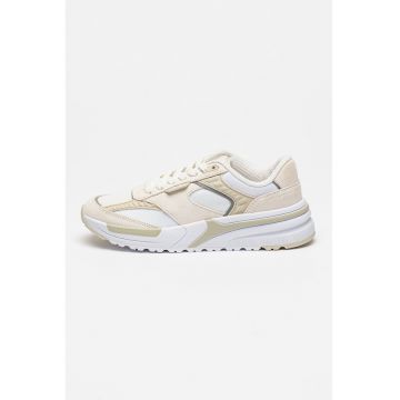 Pantofi sport de plasa cu garnituri de piele intoarsa