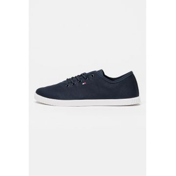 Pantofi sport din panza cu detaliu cu broderie logo