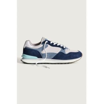 Pantofi sport din piele cu garnituri din material textil