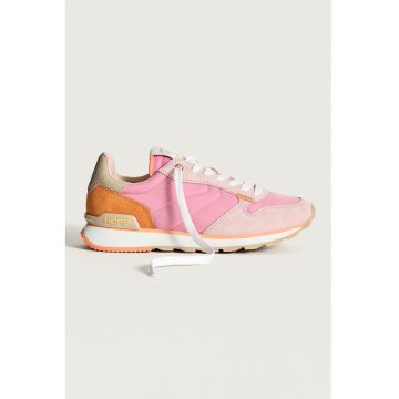 Pantofi sport din piele ecologica cu insertii din piele intoarsa