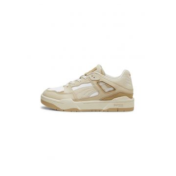 Pantofi sport din piele ecologica cu logo din piele intoarsa Slipstream
