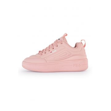 Pantofi sport din piele ecologica cu talpa flatform si logo Superbubble