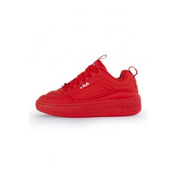 Pantofi sport din piele ecologica cu talpa flatform si logo Superbubble