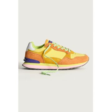 Pantofi sport din piele intoarsa cu garnituri contrastante