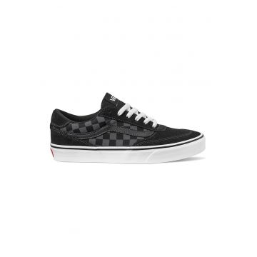 Pantofi sport din piele intoarsa cu insertii din material textil