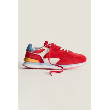 Pantofi sport din piele intoarsa cu logo