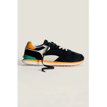 Pantofi sport din piele intoarsa cu model uni