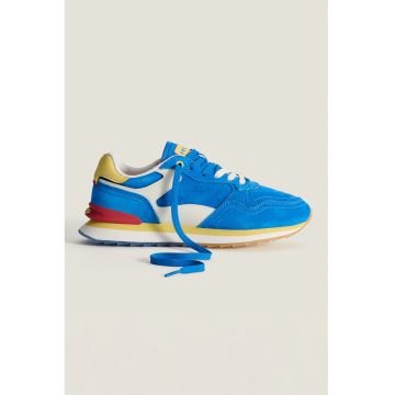 Pantofi sport din piele intoarsa cu sireturi