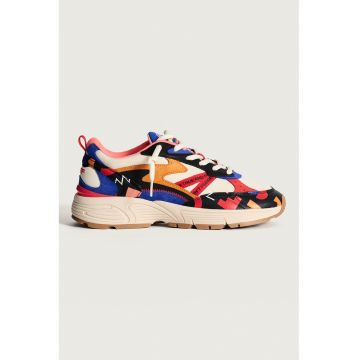 Pantofi sport din piele intoarsa si material textil cu logo Oggian