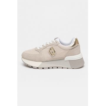 Pantofi sport din piele si material textil cu logo Amazing 25