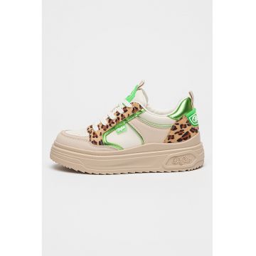 Pantofi sport flatform cu animal print