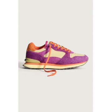 Pantofi sport low-cut cu garnituri din piele intoarsa