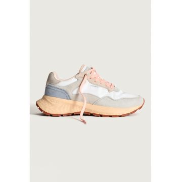Pantofi sport low-cut din piele intoarsa cu garnituri din material textil
