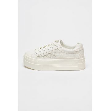 Tenisi flatform cu garnituri de dantela Paired