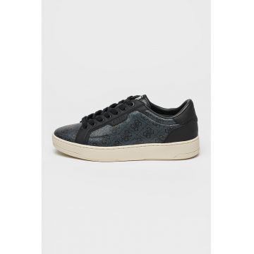 Pantofi sport de piele ecologica cu logo