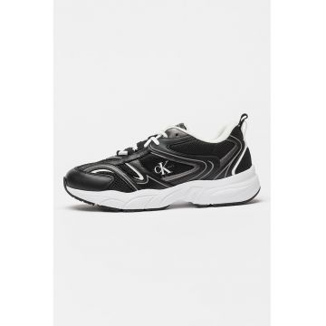 Pantofi sport demi-wedge cu garnituri din material sintetic