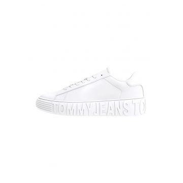 Pantofi sport din piele cu logo in relief