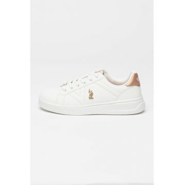 Pantofi sport din piele ecologica cu logo