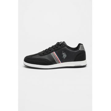Pantofi sport din piele ecologica cu logo