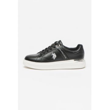 Pantofi sport din piele ecologica cu logo