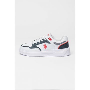 Pantofi sport din piele ecologica cu logo