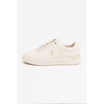 Pantofi sport din piele ecologica cu logo
