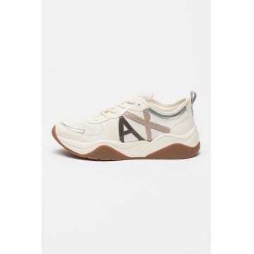 Pantofi sport din piele ecologica si material textil