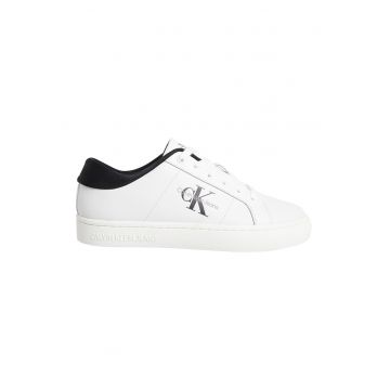 Pantofi sport din piele si piele ecologica cu logo in lateral