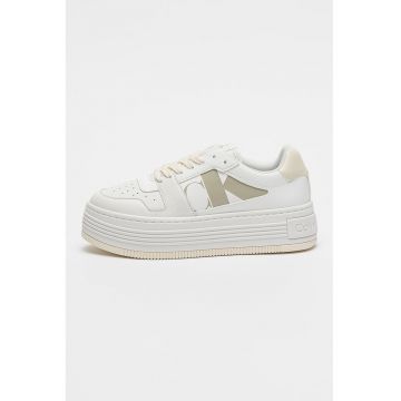 Pantofi sport flatform din piele si piele ecologica