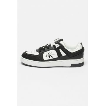 Pantofi sport low-cut cu garnituri din piele