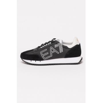Pantofi sport low-top unisex cu garnituri din piele intoarsa