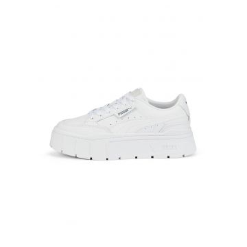 Panofi sport flatform de piele cu logo Mayze Stack - Alb