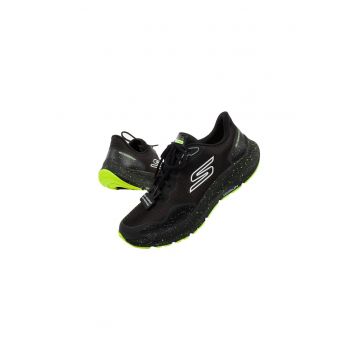 Pantofi sport barbati  Go Run - textil - cu siret - negru/verde