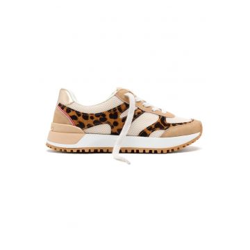 Pantofi sport cu garnituri de piele Madbury - Maro inchis/Maro nisip