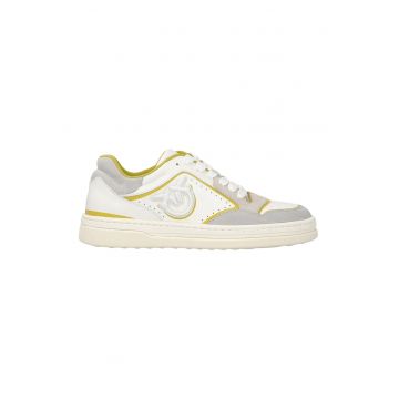 Pantofi sport cu insertii de piele si piele intoarsa