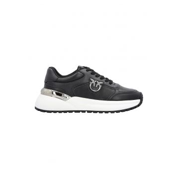 Pantofi sport de piele cu garnituri de piele ecologica
