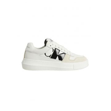 Pantofi sport de piele cu garnituri de piele intoarsa