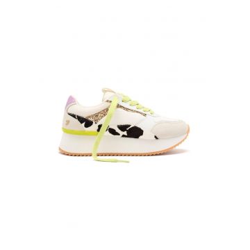 Pantofi sport din piele cu animal print