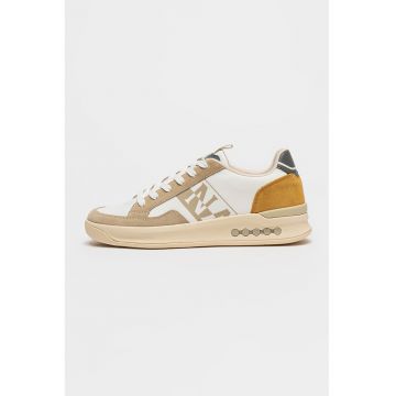 Pantofi sport din piele cu model si garnituri din material sintetic