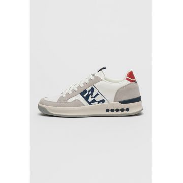 Pantofi sport din piele cu model si garnituri din material sintetic