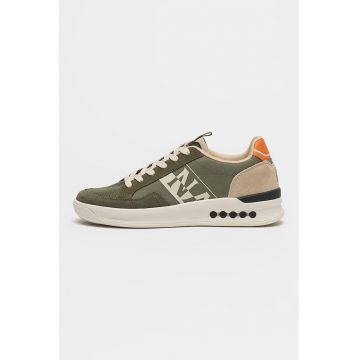 Pantofi sport din piele cu model si garnituri din material sintetic